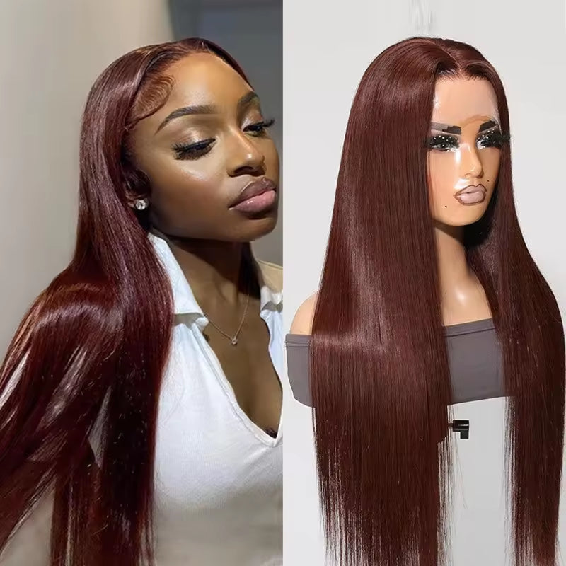 13x4 HD Lace Front Wig, Human Hair, Natural Brazilian Brown Wig, Women's Unprocessed Virgin Hair Wig