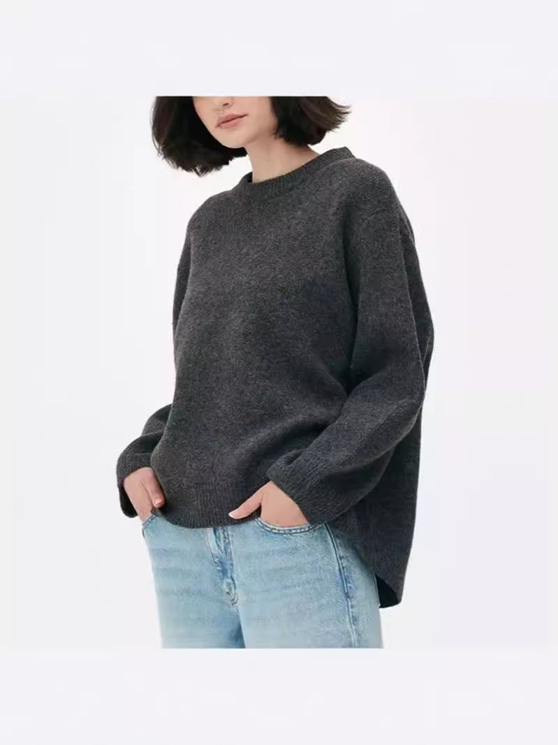 Sweet Crew Neck Pullover Sweater Winter Fashion Loose Long-sleeved Tops For Women Clothing