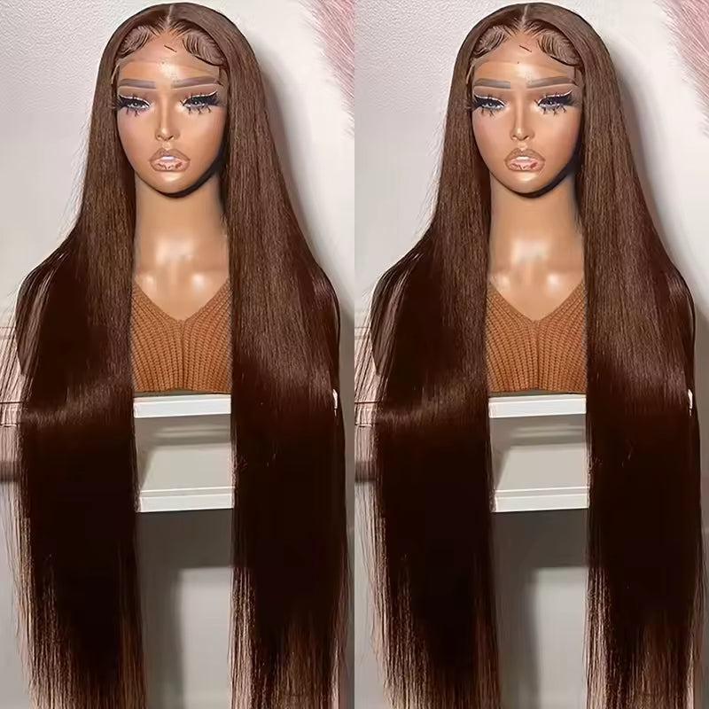 13x4 HD Lace Front Wig, Human Hair, Natural Brazilian Brown Wig, Women's Unprocessed Virgin Hair Wig